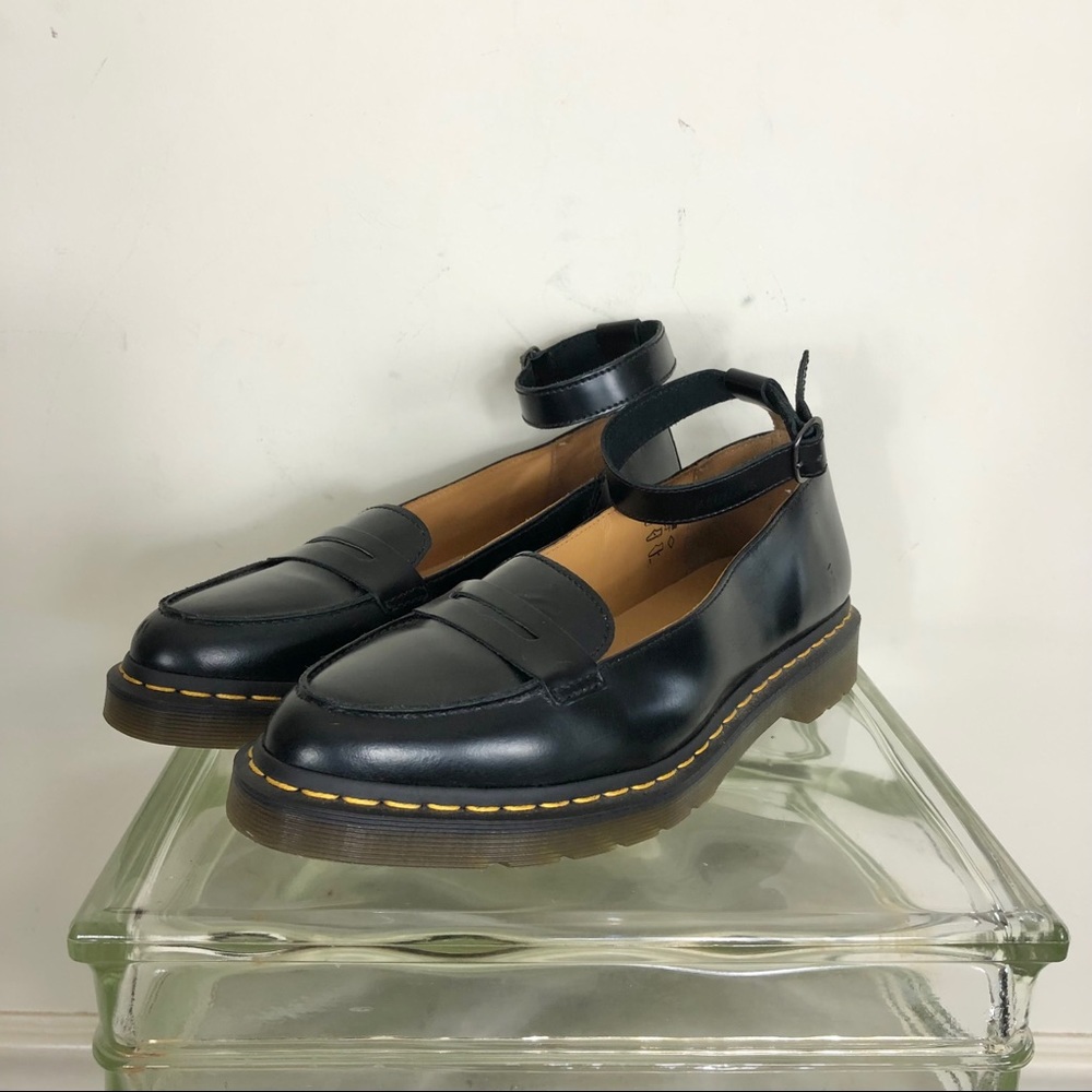 Dr. Martens LEONIE a black loafers ankle strap 11